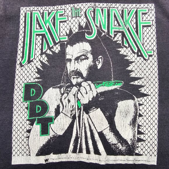 Vintage Jake the Snake DDT Mens Medium sleeveless T-Shirt WWF Wrestling - Picture 2 of 16